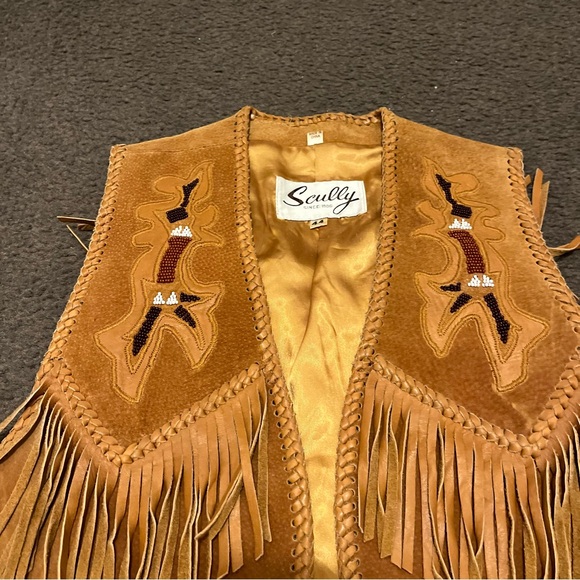 Vintage Scully Suede Leather Fringe Western Vest - Picture 7 of 8
